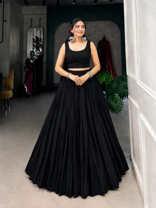 Navratri New REYON Black Traditional lehenga choli wholesalers in Hyderabad
